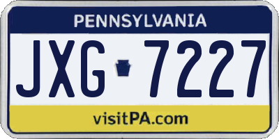 PA license plate JXG7227
