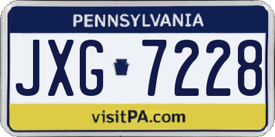 PA license plate JXG7228