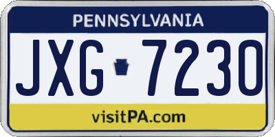 PA license plate JXG7230