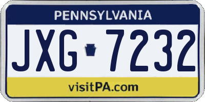 PA license plate JXG7232