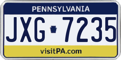 PA license plate JXG7235