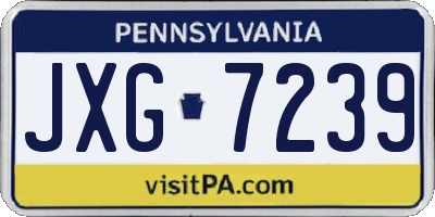 PA license plate JXG7239