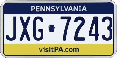 PA license plate JXG7243