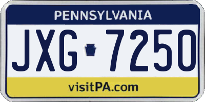 PA license plate JXG7250