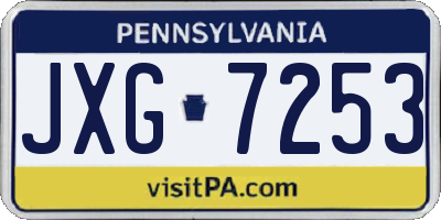 PA license plate JXG7253