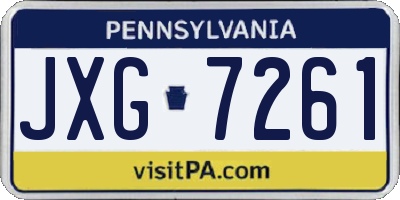 PA license plate JXG7261