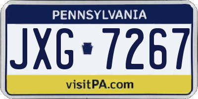 PA license plate JXG7267