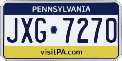 PA license plate JXG7270