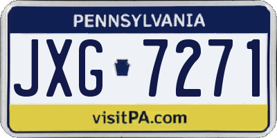 PA license plate JXG7271