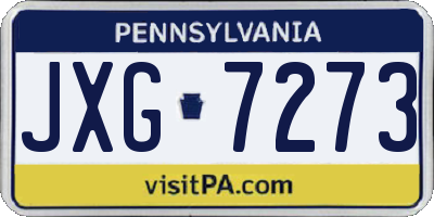 PA license plate JXG7273