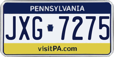 PA license plate JXG7275