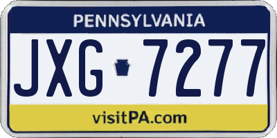 PA license plate JXG7277