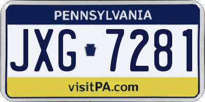 PA license plate JXG7281