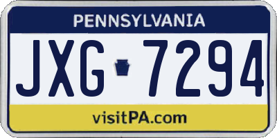 PA license plate JXG7294