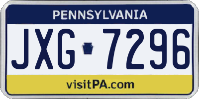 PA license plate JXG7296