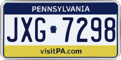 PA license plate JXG7298