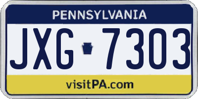 PA license plate JXG7303