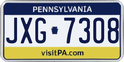 PA license plate JXG7308