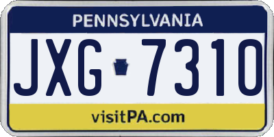 PA license plate JXG7310