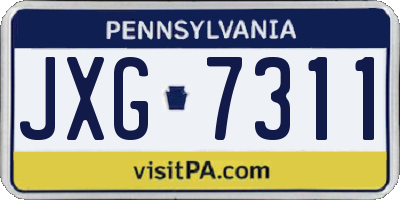PA license plate JXG7311