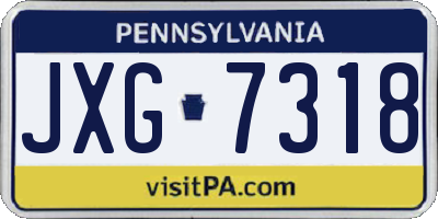 PA license plate JXG7318