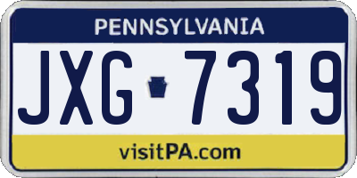 PA license plate JXG7319