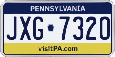 PA license plate JXG7320