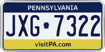 PA license plate JXG7322