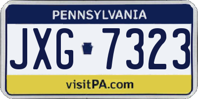 PA license plate JXG7323