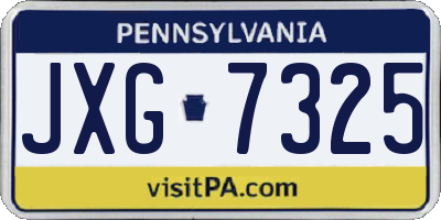 PA license plate JXG7325