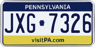 PA license plate JXG7326