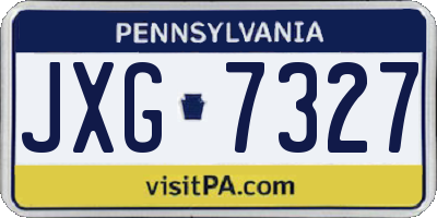 PA license plate JXG7327