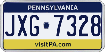 PA license plate JXG7328