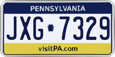 PA license plate JXG7329