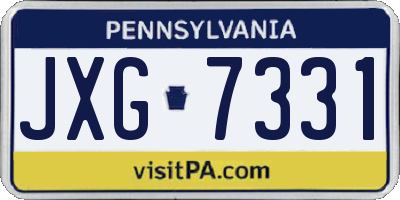 PA license plate JXG7331