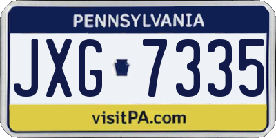 PA license plate JXG7335