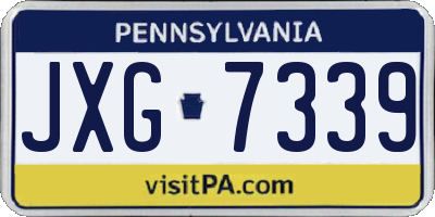 PA license plate JXG7339