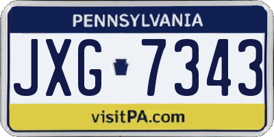 PA license plate JXG7343
