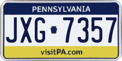 PA license plate JXG7357
