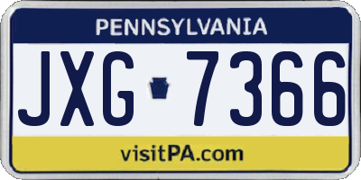PA license plate JXG7366