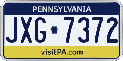 PA license plate JXG7372