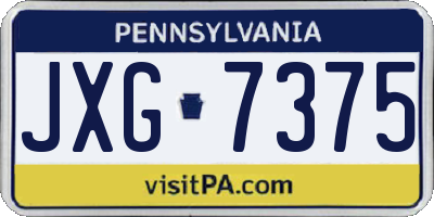 PA license plate JXG7375