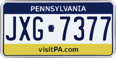 PA license plate JXG7377