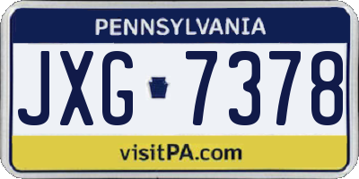 PA license plate JXG7378