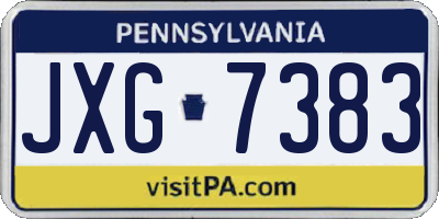 PA license plate JXG7383