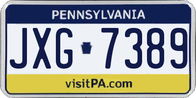 PA license plate JXG7389