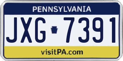 PA license plate JXG7391