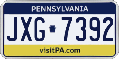 PA license plate JXG7392