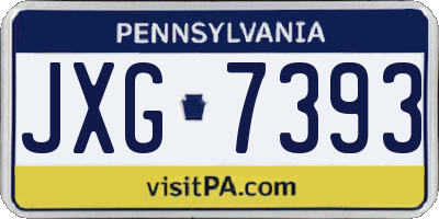 PA license plate JXG7393