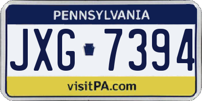 PA license plate JXG7394